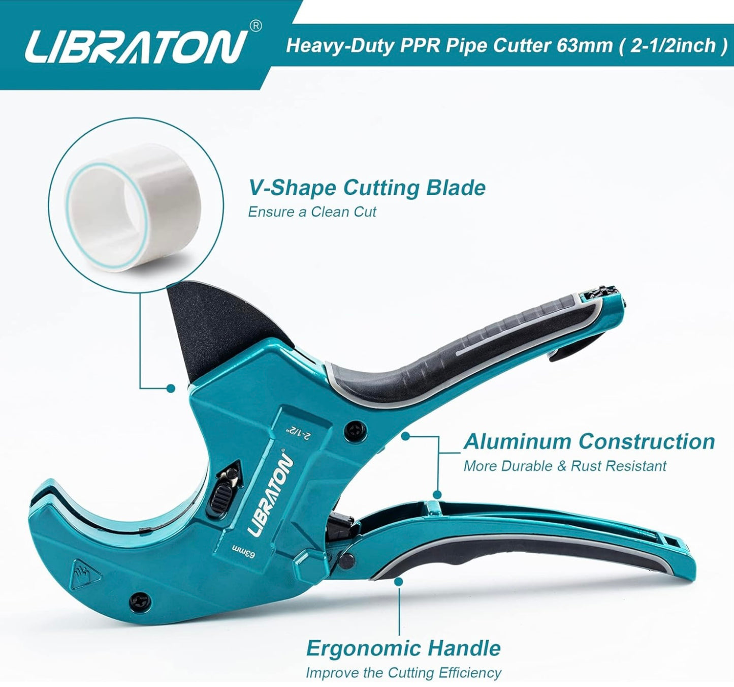 LIBRATON Heavy-Duty PVC Pipe Cutter 2-1/2"