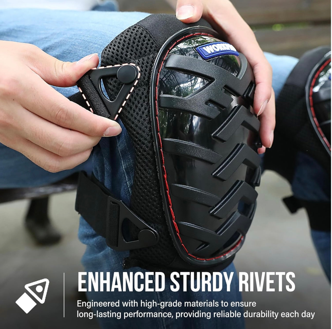 WORKPRO Safety Knee Pads w/ Ergonomic Gel Cushion and Foam Padding, Adjustable Buckle Straps, Durable Buttons
