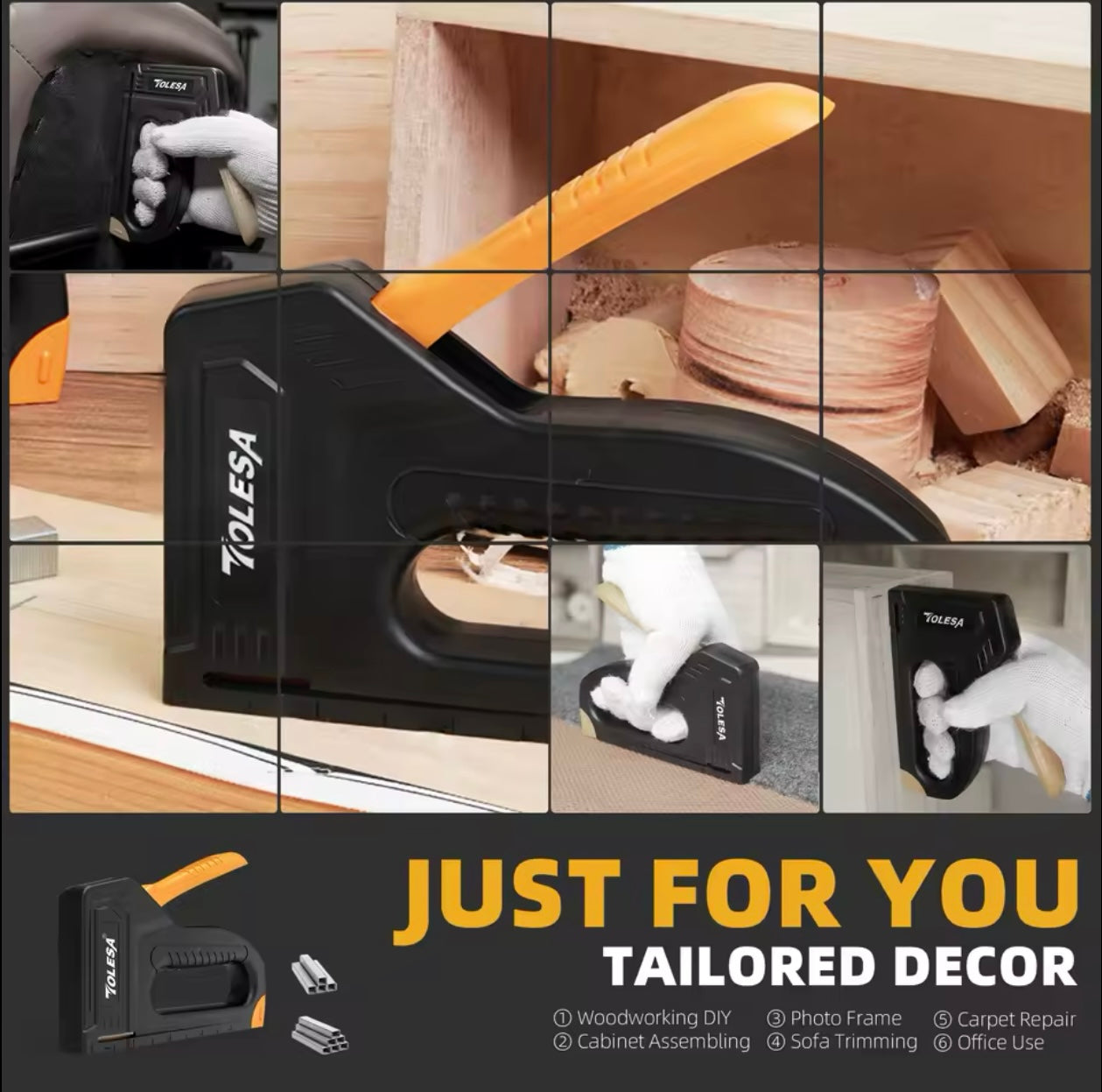 TOLESA 1/2PK Manual Staple Gun w/ Staples