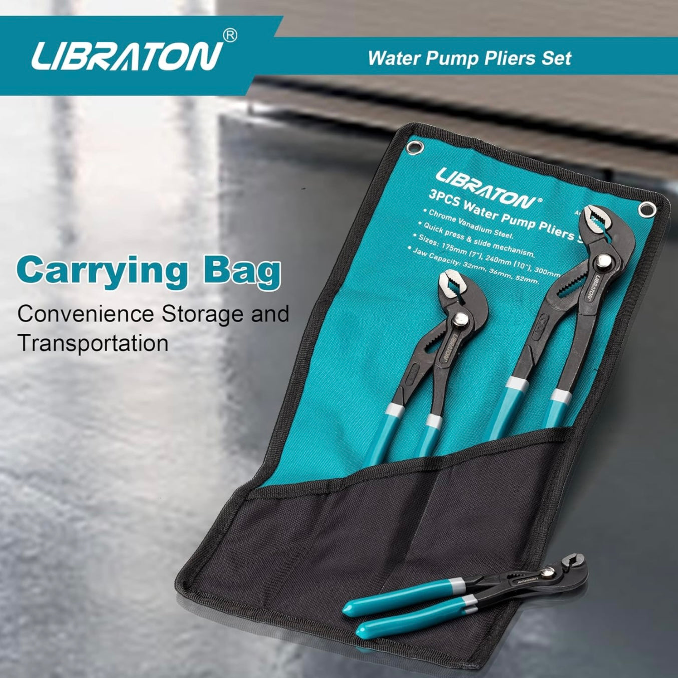 LIBRATON 3PC Groove Joint Pliers Set
