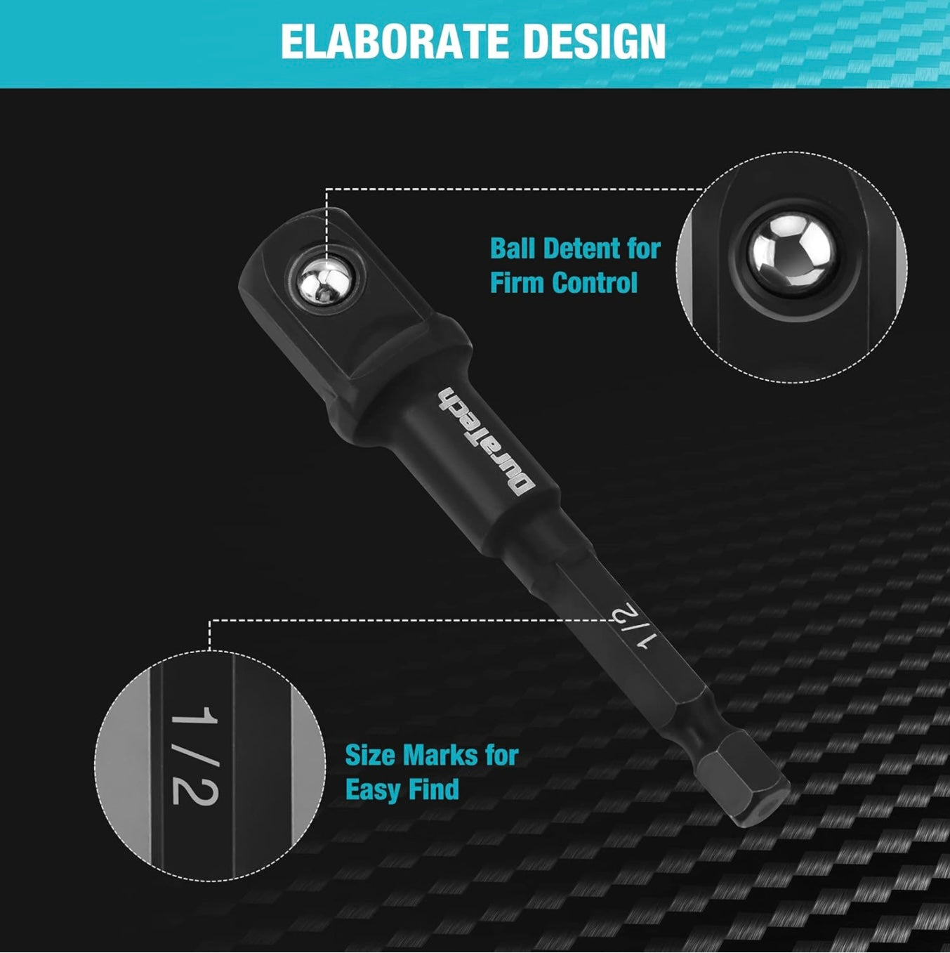 DURATECH 5PC Socket Adapters and Extension Bar Set
