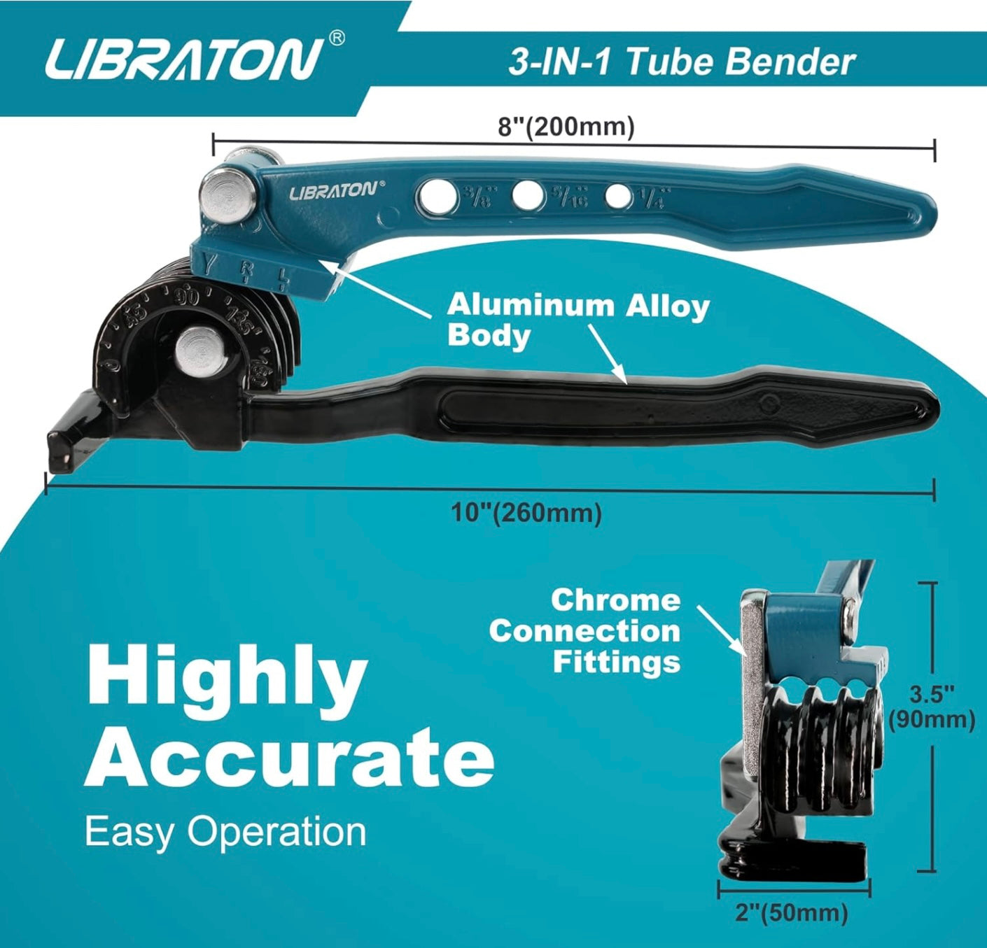 LIBRATON 3-IN-1 180-Degree Manual Tube Bender