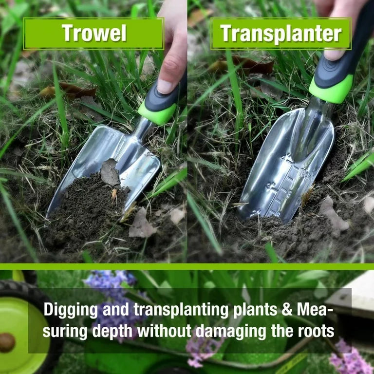 WORKPRO 5Pc Garden Tool Set - Trowel, Transplanter, Weeder, Hand Fork, Hand Rake