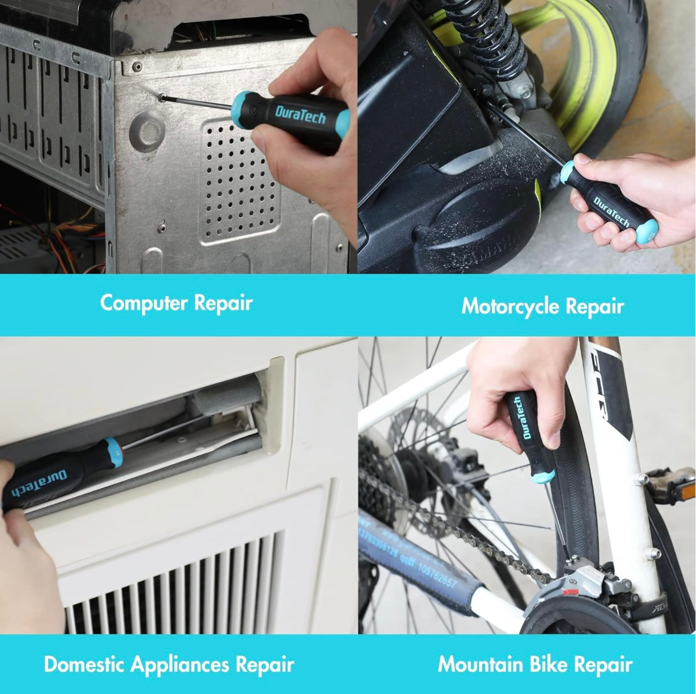 DURATECH 6PC Magenetic Screwdriver Set, Torx w/ 180° Rotating Storage Rack
