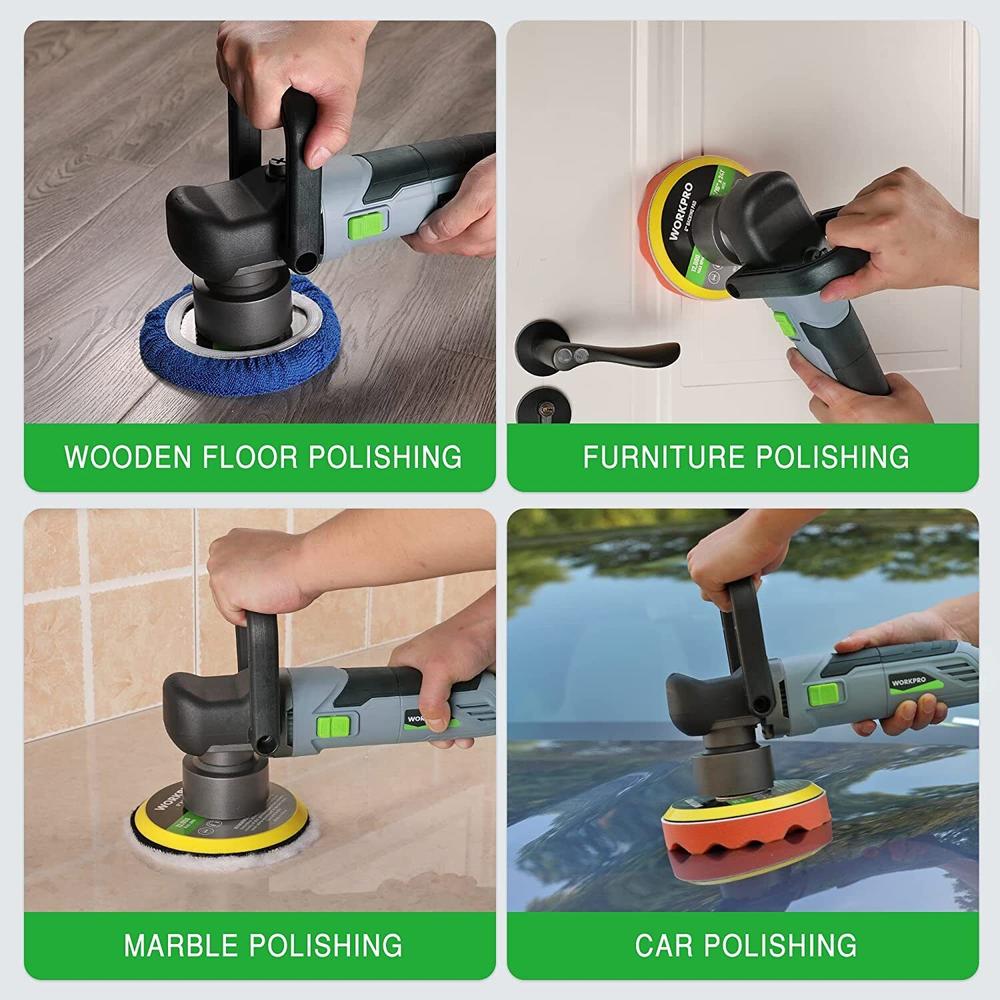 WORKPRO 6400RPM 6 Inch Dual Action Buffer Polisher Kit w/ 6 Variable Speeds