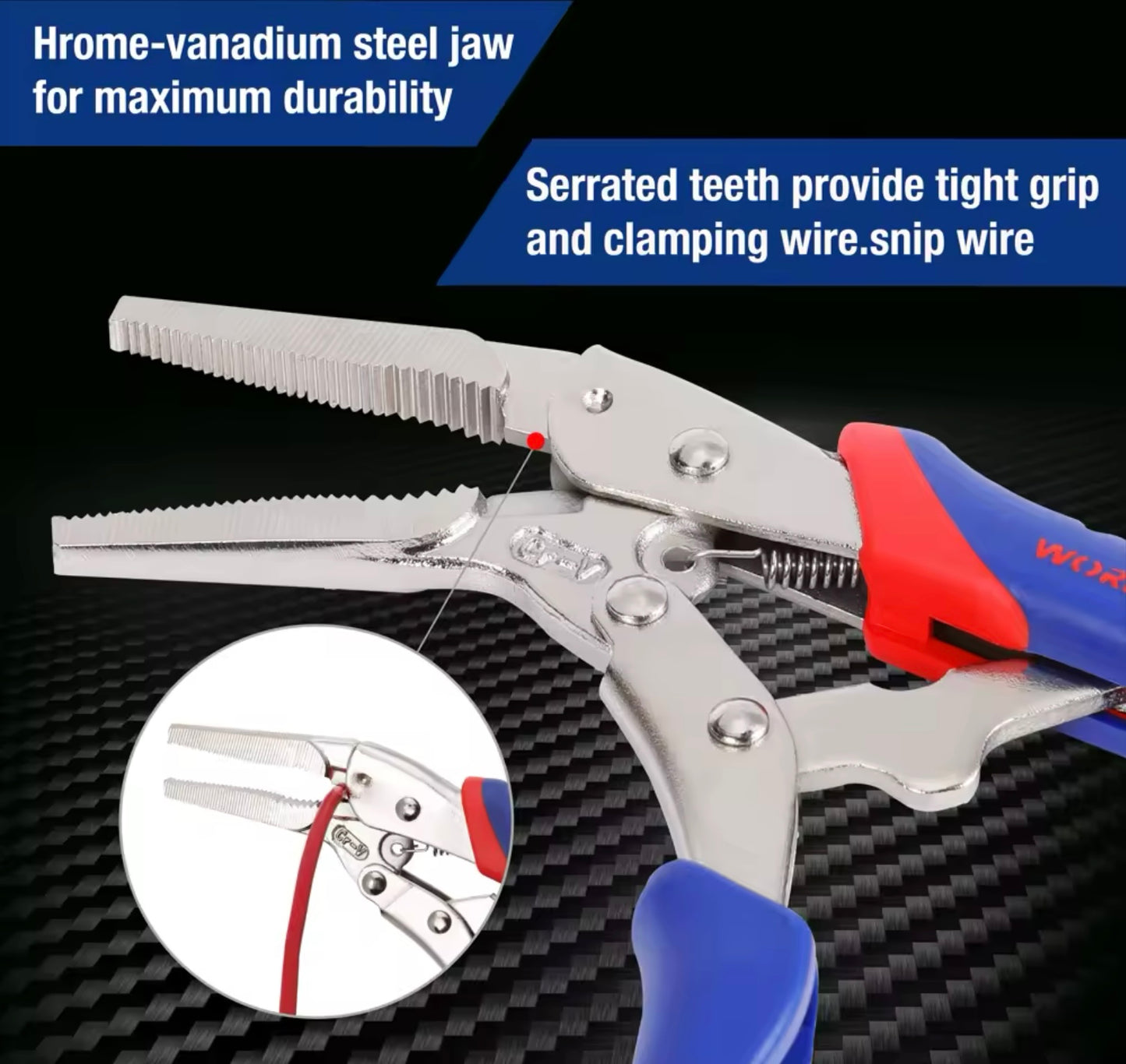 WORKPRO 6.5” Quick Release Long Nose Locking Pliers