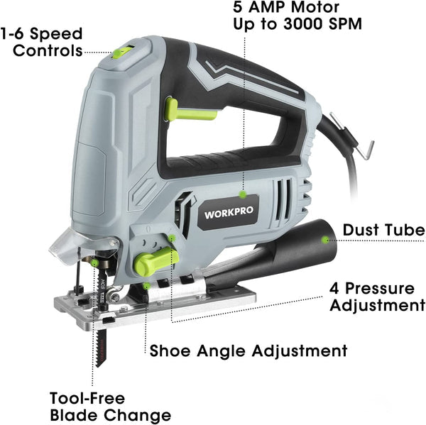 WORKPRO 600W Corded Jig Saw Kit