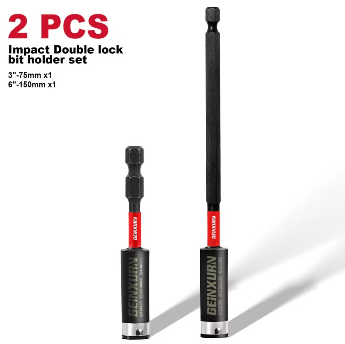 GEINXURN 2PC 3” & 6” Double-Lock Impact Bit Holder Set