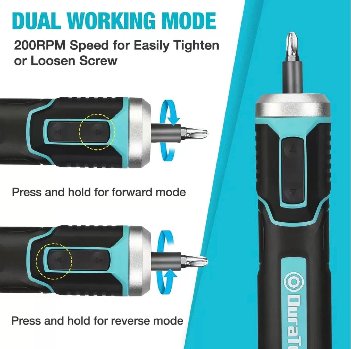DURATECH 41PC Cordless Electric Screwdriver Set w/ Storage Bag