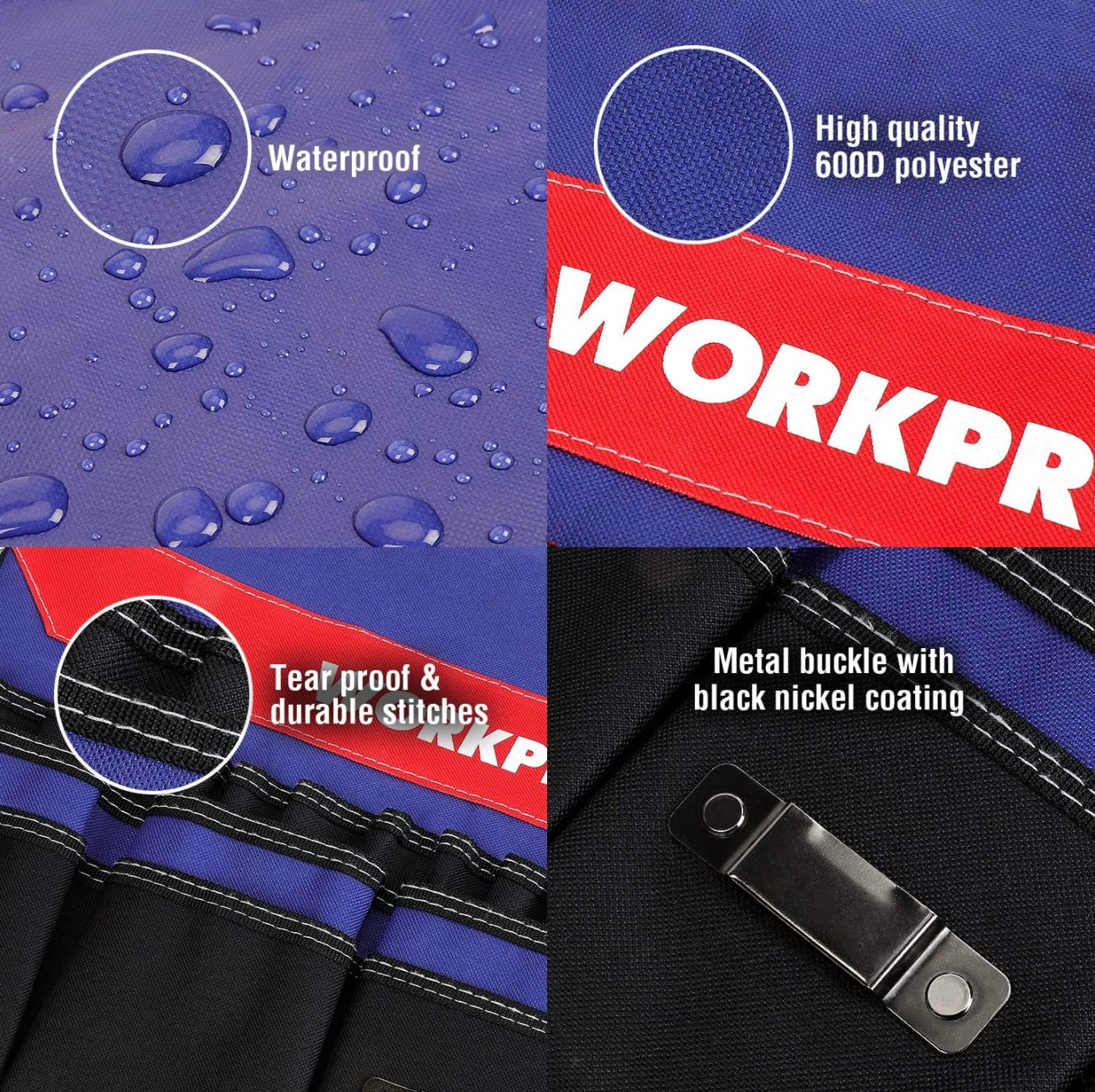 WORKPRO Bucket Tool Organizer w/ 51 Pockets, Fits 3.5-5 Gallon Bucket (Tools Excluded)