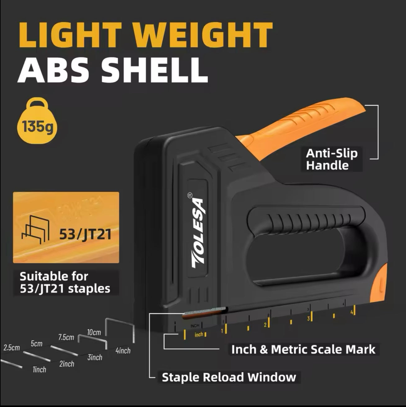 TOLESA 1/2PK Manual Staple Gun w/ Staples