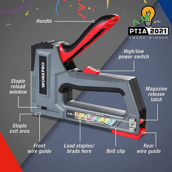 WORKPRO 6-in-1 Staple Gun w/ 4000 Staples