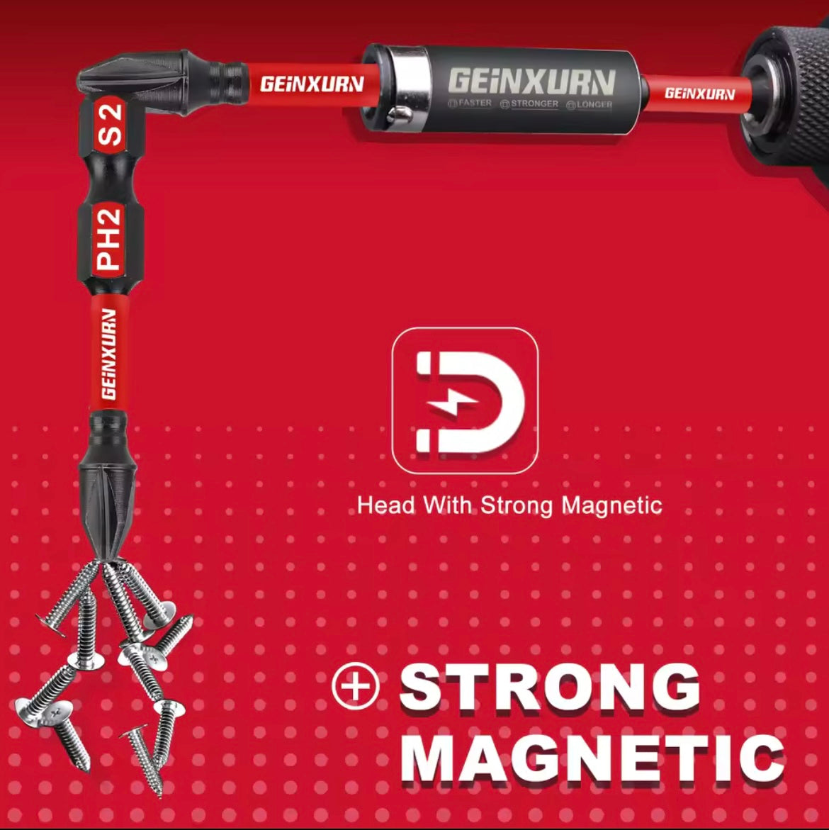 GEINXURN 22PC Impact Driver Bit Set w/ 2 Screwdriver Bit Handles
