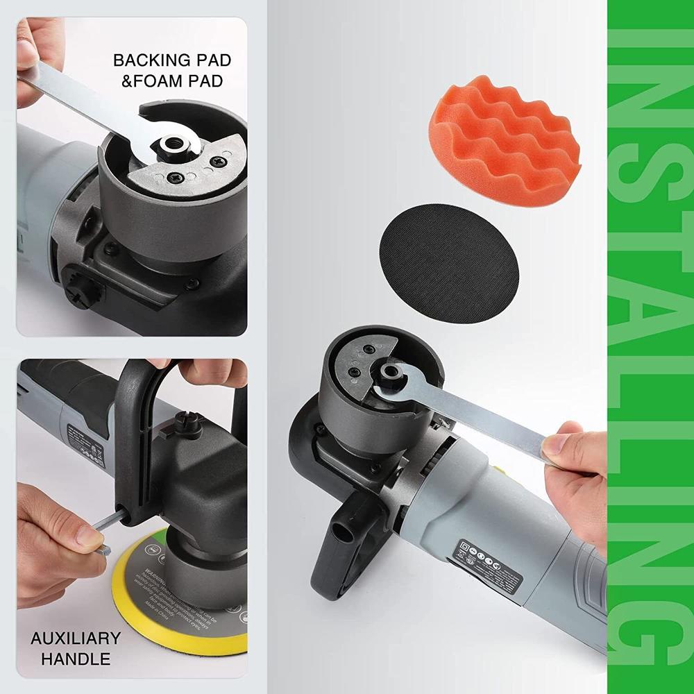 WORKPRO 6400RPM 6 Inch Dual Action Buffer Polisher Kit w/ 6 Variable Speeds