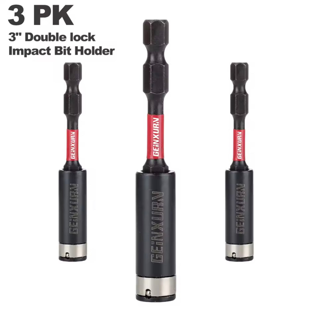 GEINXURN 1/3/5PK 3” Double-Lock Impact Bit Holder