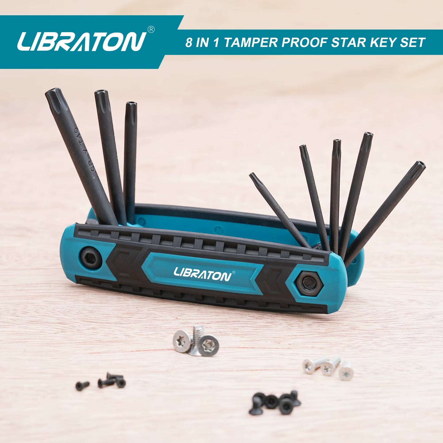 LIBRATON 8-IN-1 Tamper Proof Folding Star Key Set