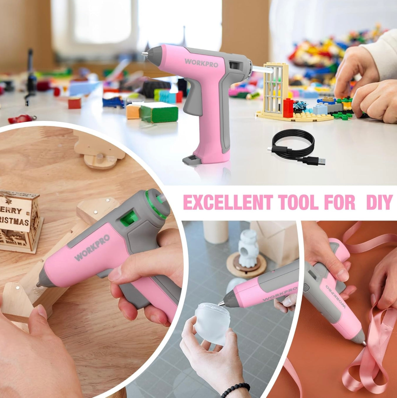 WORKPRO 3.6V Cordless Hot Glue Gun