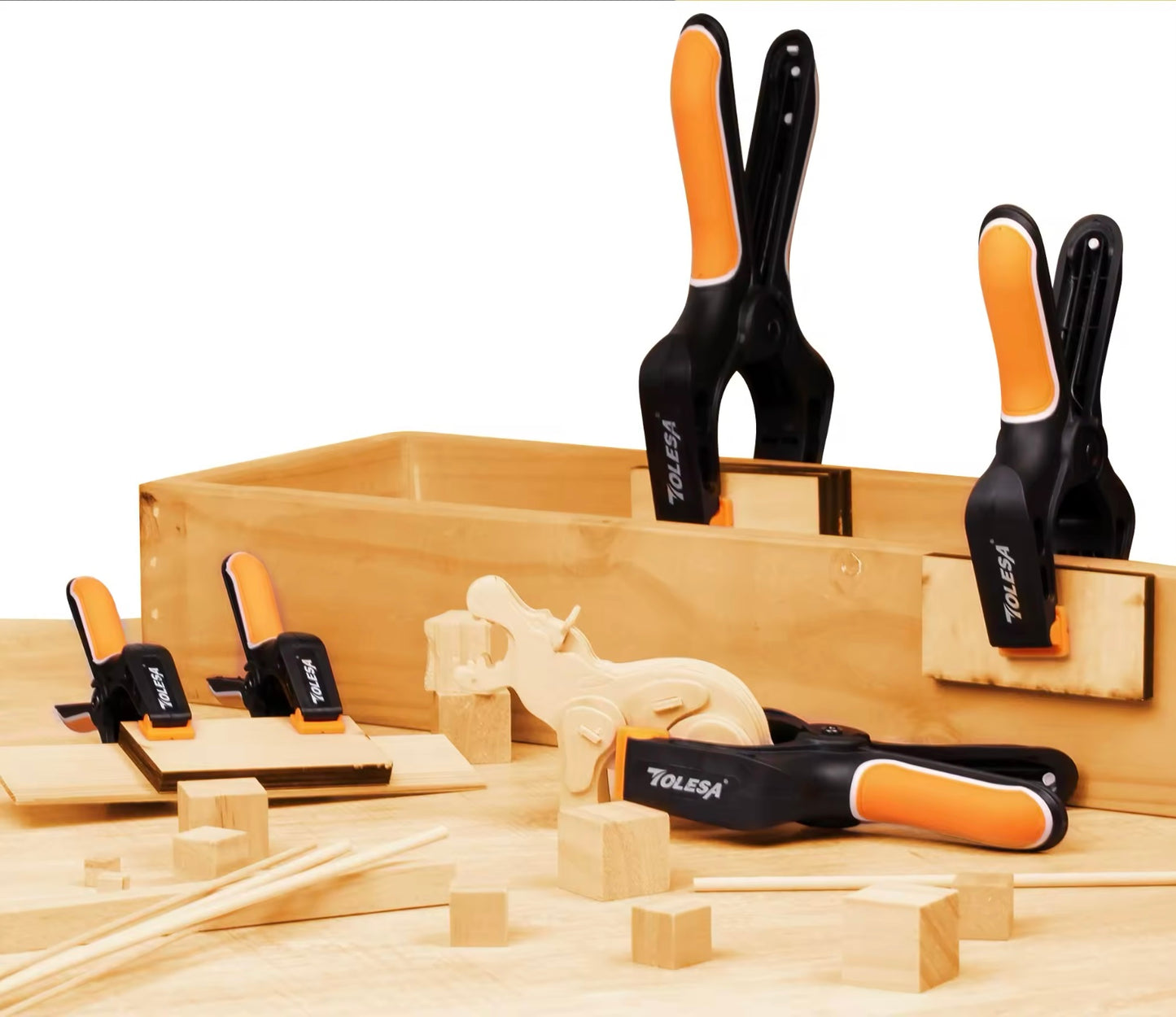 TOLESA 4/8PC 4” Heavy Duty Spring Clamps w/ Ergonomic Grip