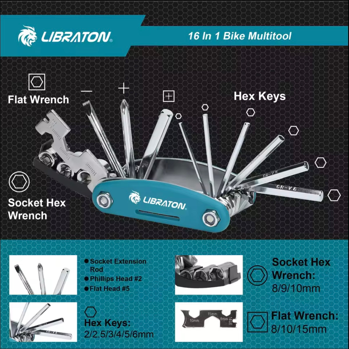 LIBRATON 16-IN-1 Bike Multi-Tool