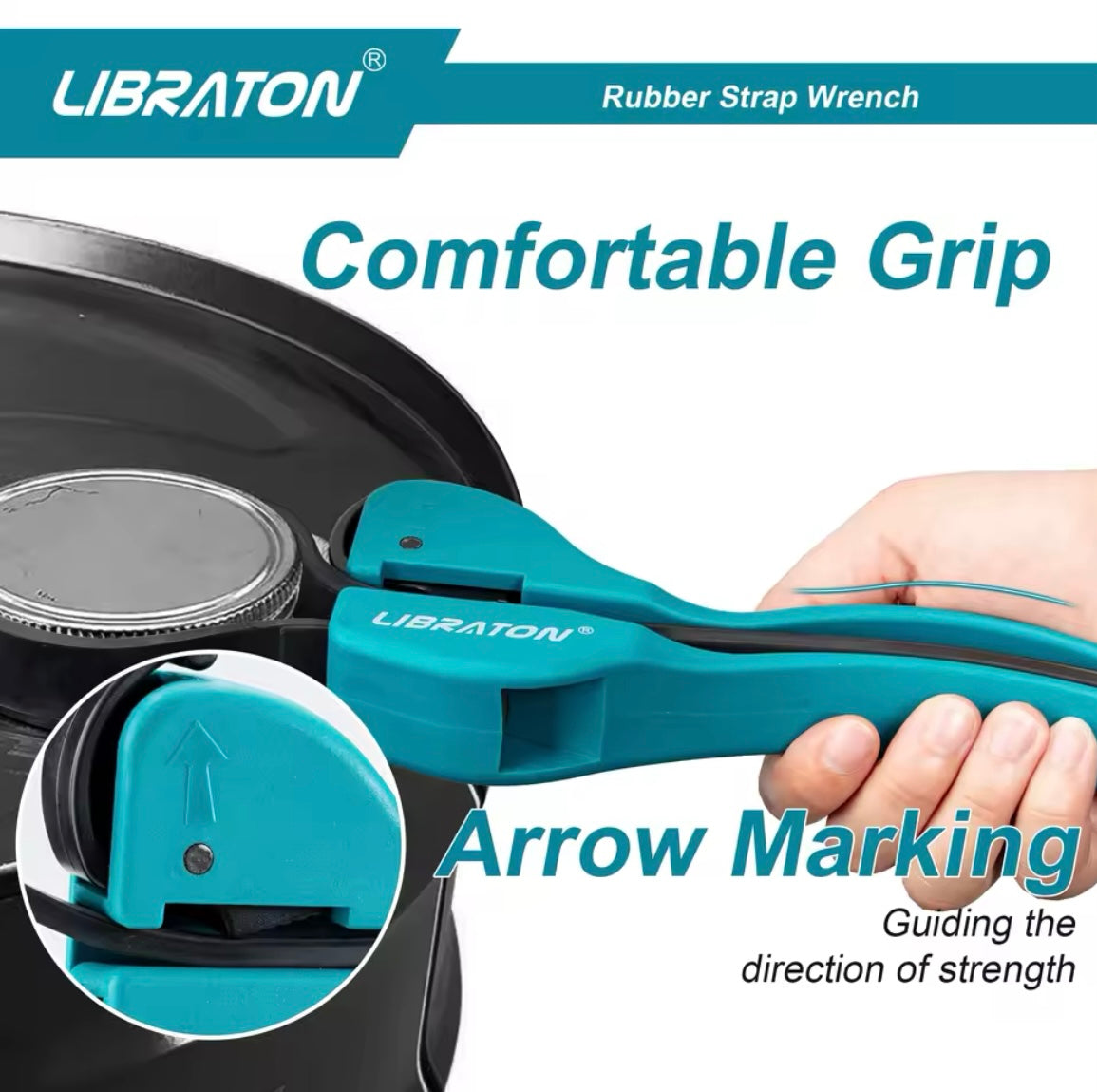 LIBRATON 1/2PC Rubber Strap Wrench Set