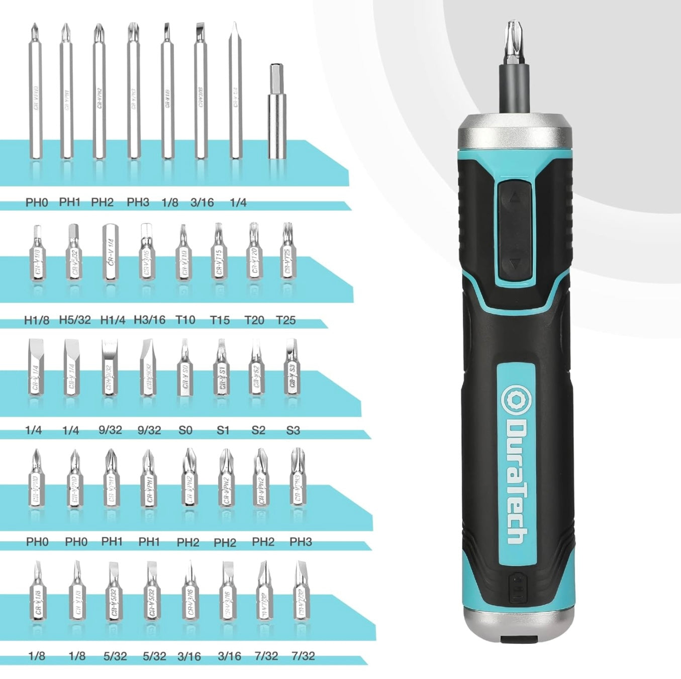 DURATECH 41PC Cordless Electric Screwdriver Set w/ Storage Bag