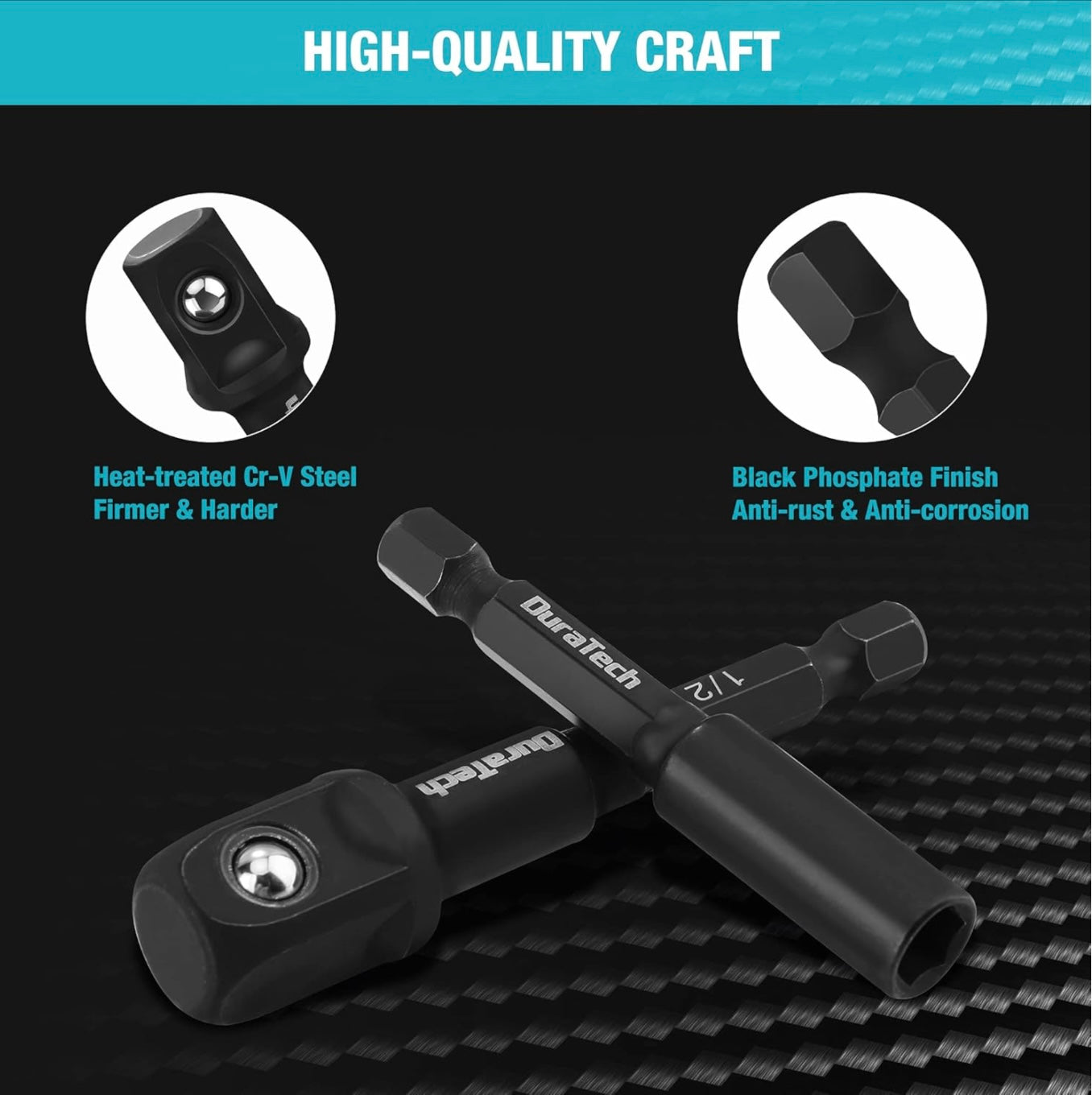 DURATECH 5PC Socket Adapters and Extension Bar Set