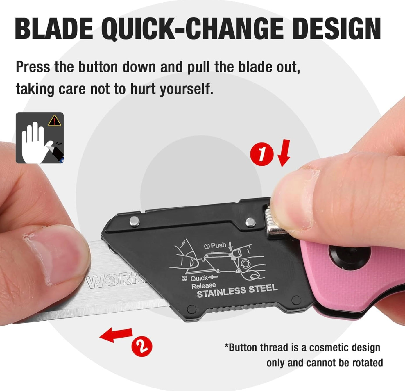 WORKPRO Folding Utility Knife w/ Stainless Steel Head & G10 Handle