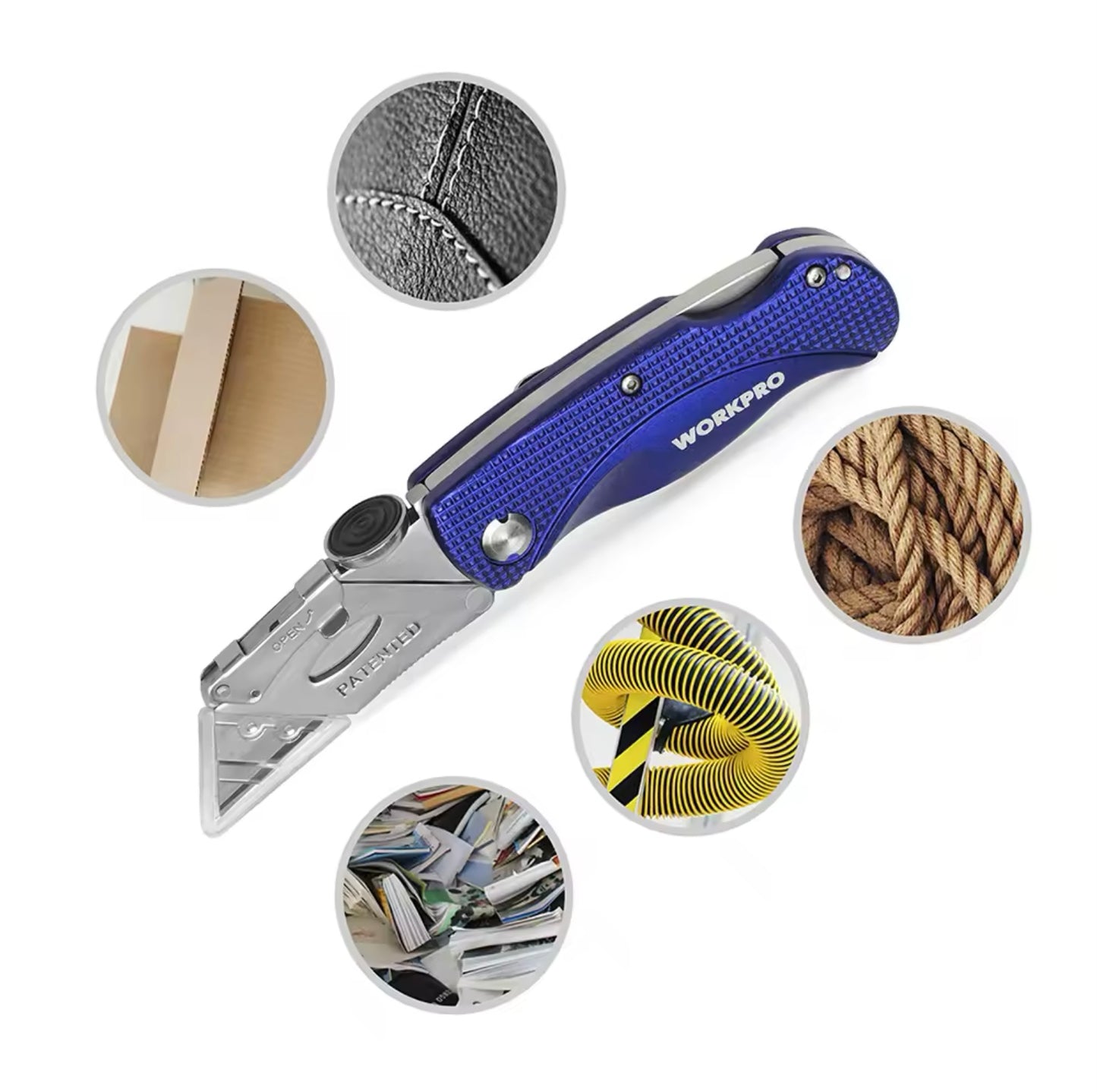 WORKPRO Folding Utility Knife w/ Thumb Rest