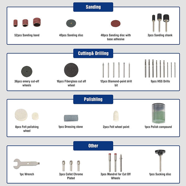 WORKPRO 276Pc Rotary Tool Accessories Kit