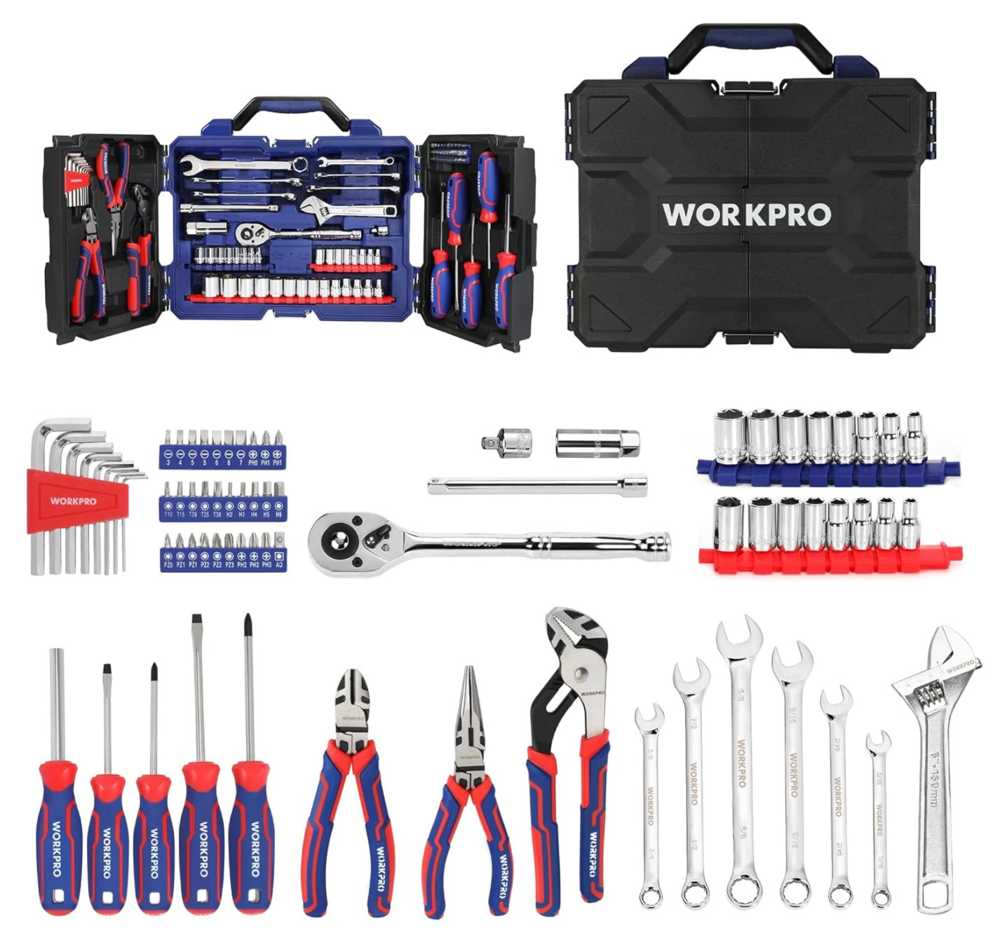 WORKPRO 87Pc Household Hand Tool Kit