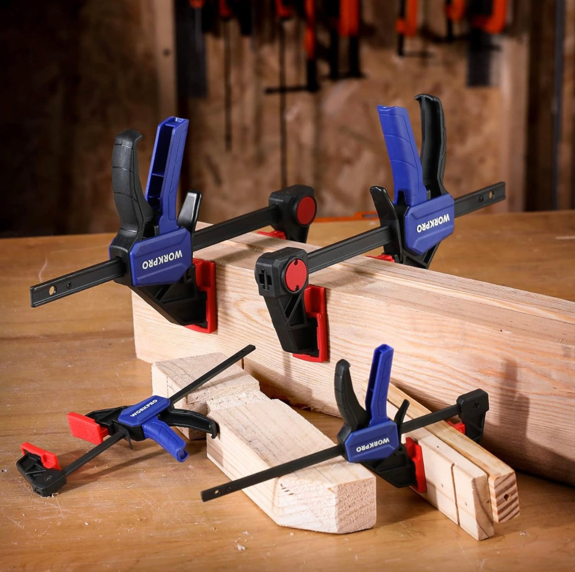 WORKPRO Woodworking Bar Clamps 6”(2)/4.5”(2)