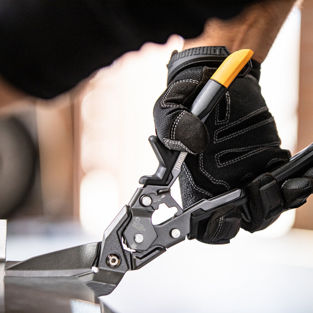 TOUGHBUILT Straight Offset Long Cut Aviation Snips