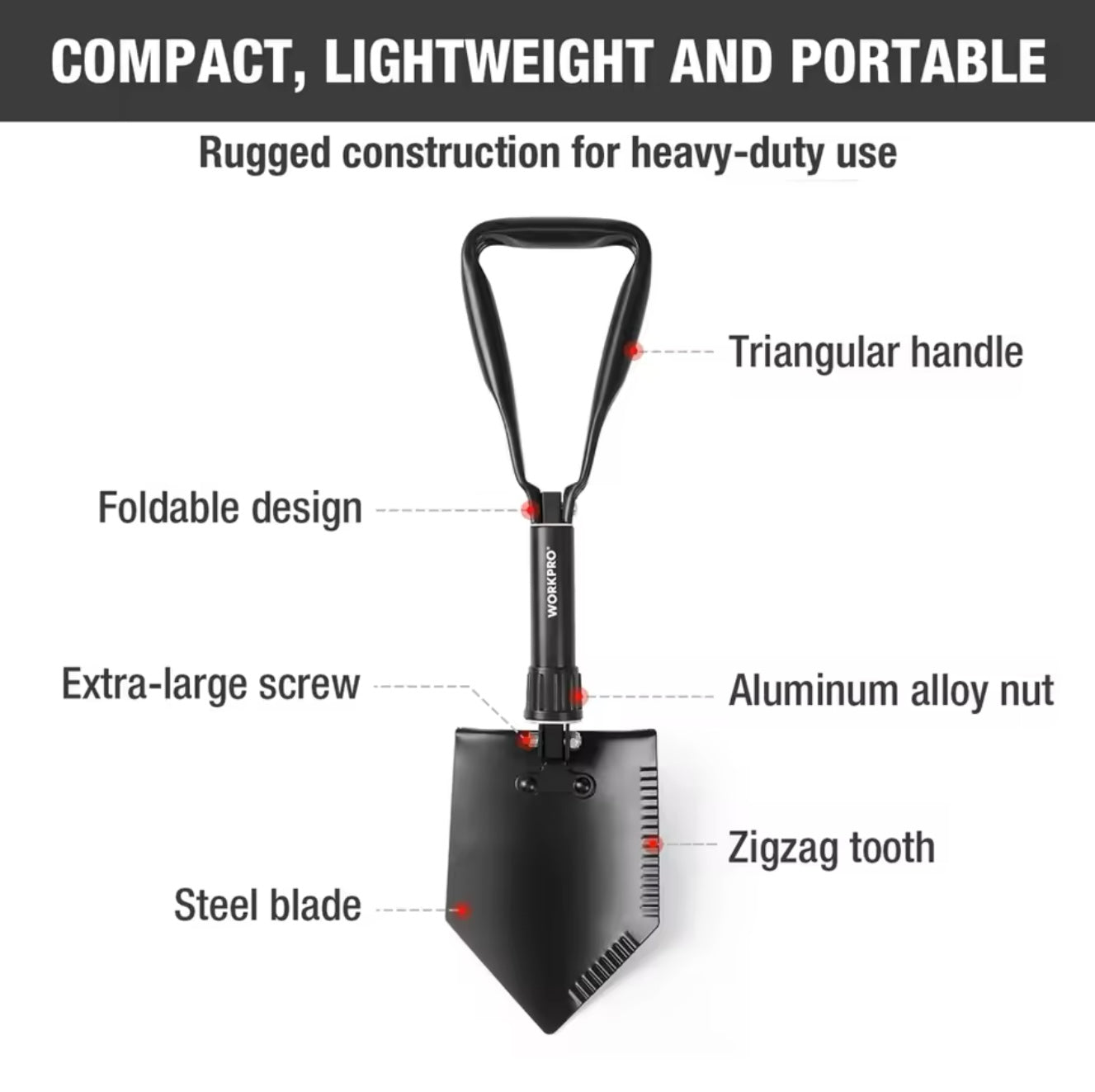 WORKPRO Folding Shovel