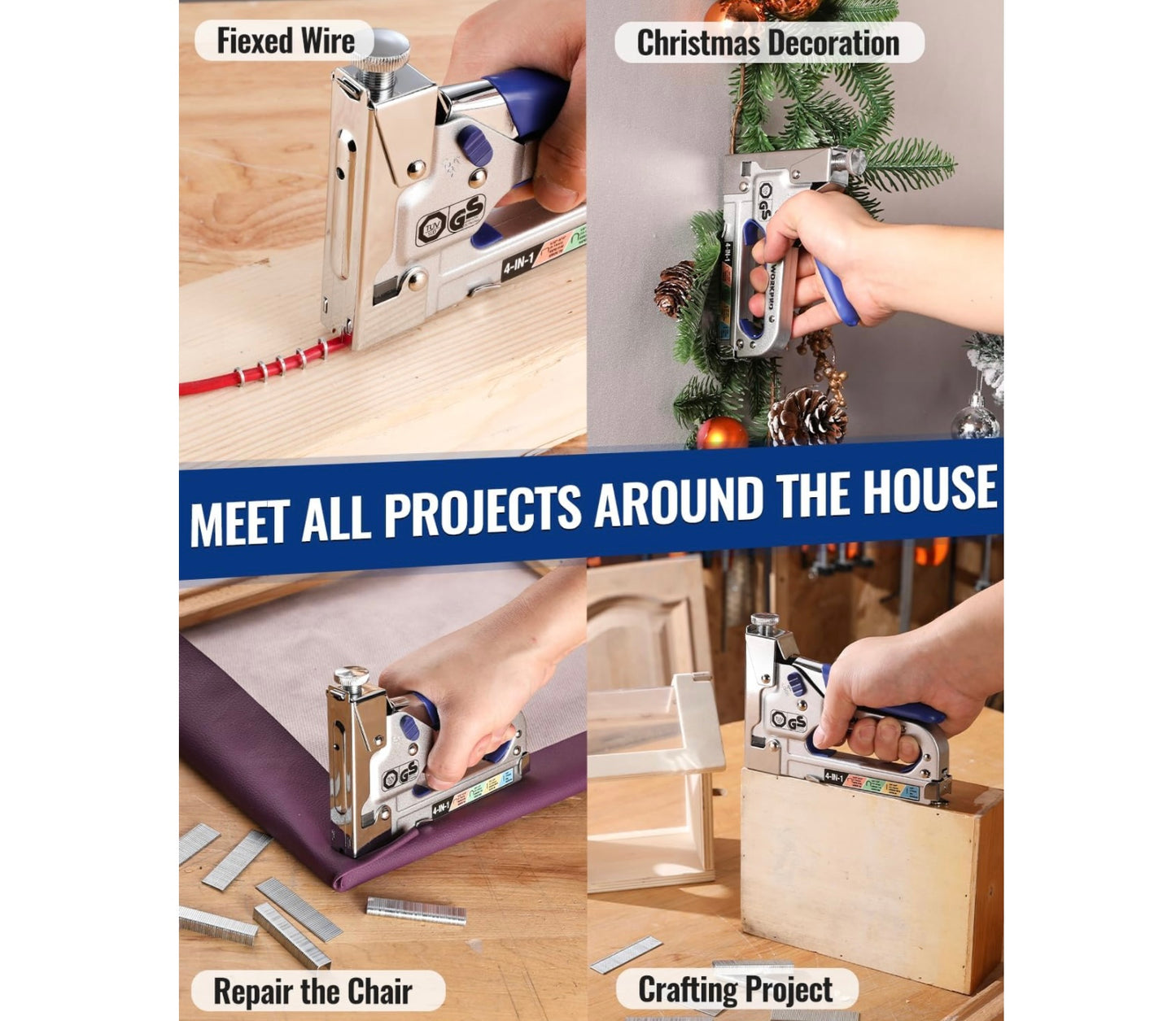 WORKPRO 4-in-1 Staple Gun + 2000 Staples