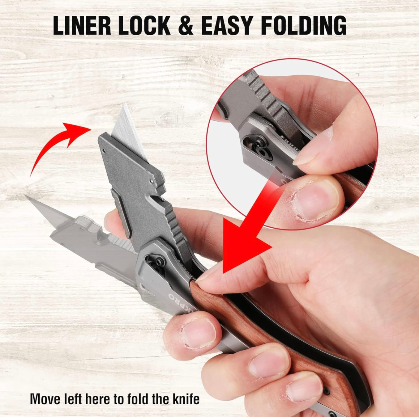 WORKPRO Quick-Change Blade Folding Utility Knife w/ Stainless Steel Head & Liner Lock