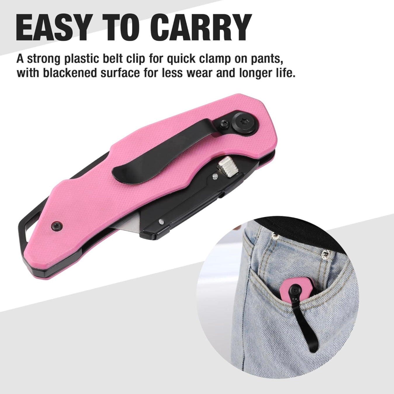 WORKPRO Folding Utility Knife w/ Stainless Steel Head & G10 Handle