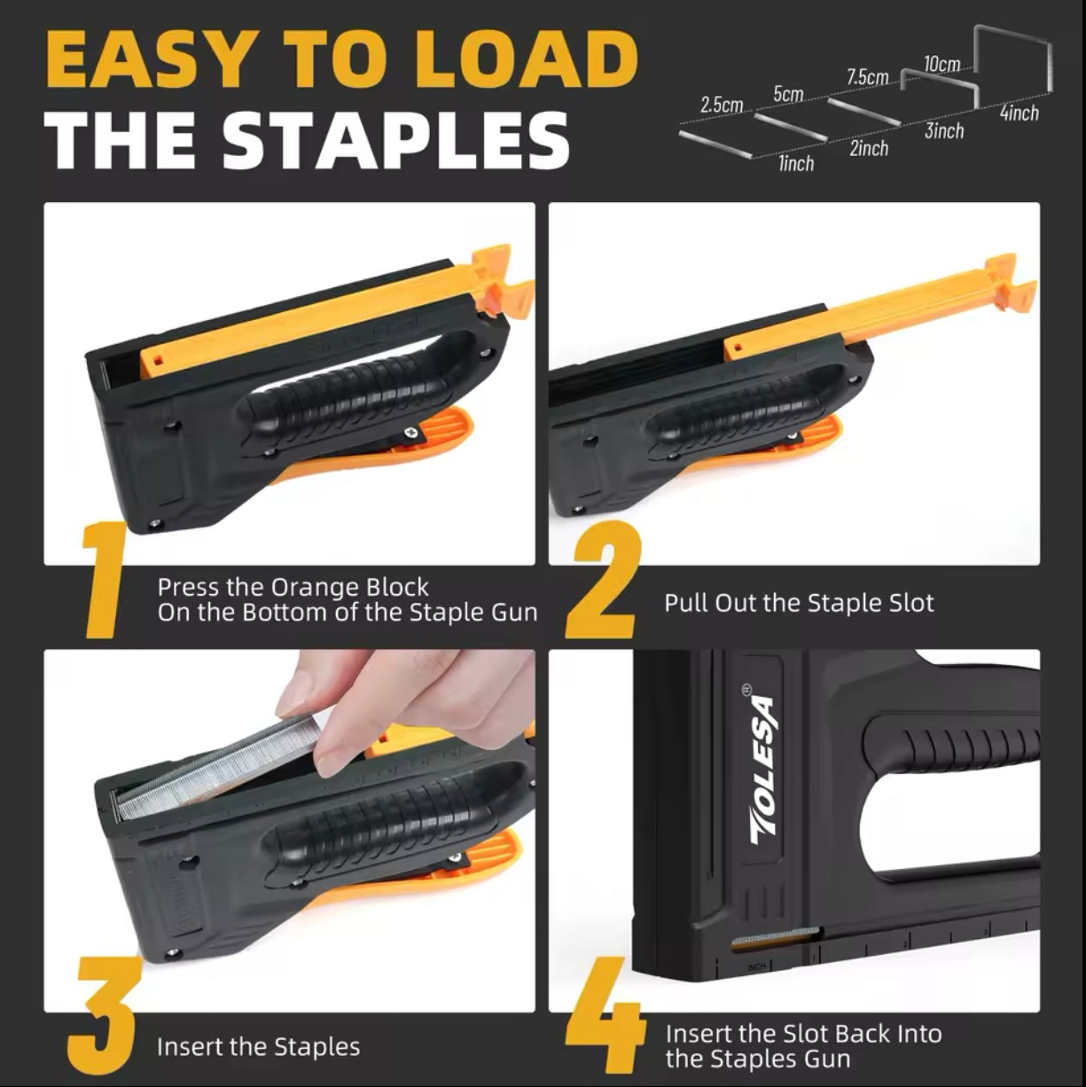 TOLESA 1/2PK Manual Staple Gun w/ Staples