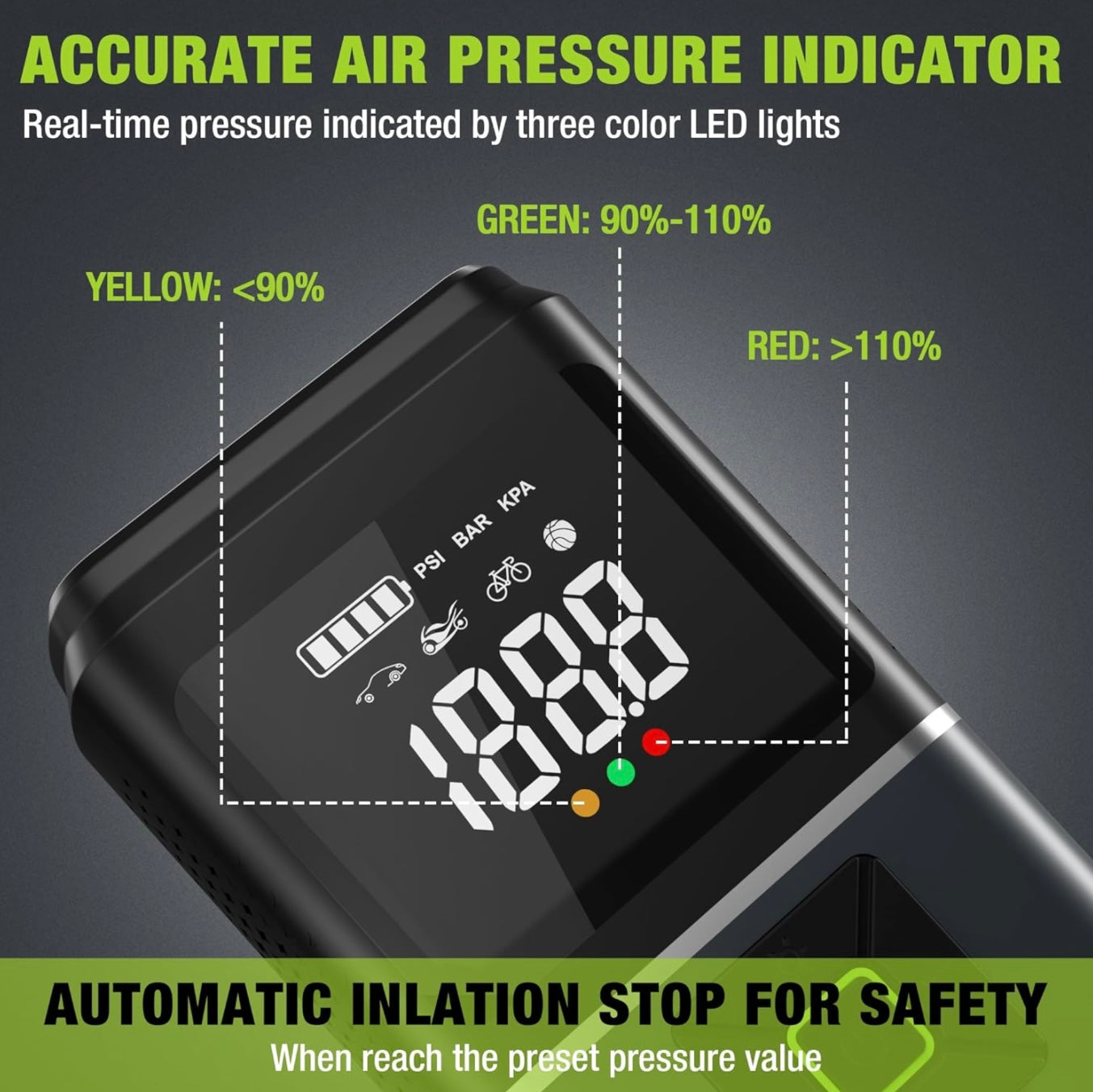 WORKPRO 7.2V Portable Air Compressor w/ LED Flashlight