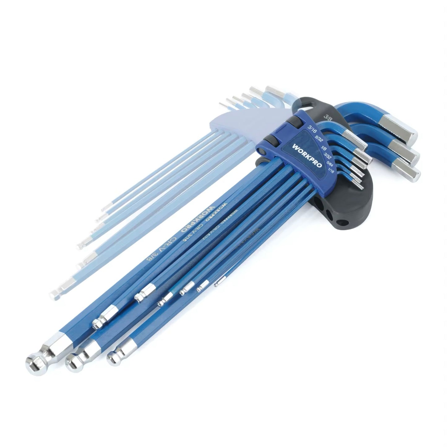 WORKPRO 9Pc SAE Ball Point Hex Key Set- Long/Short