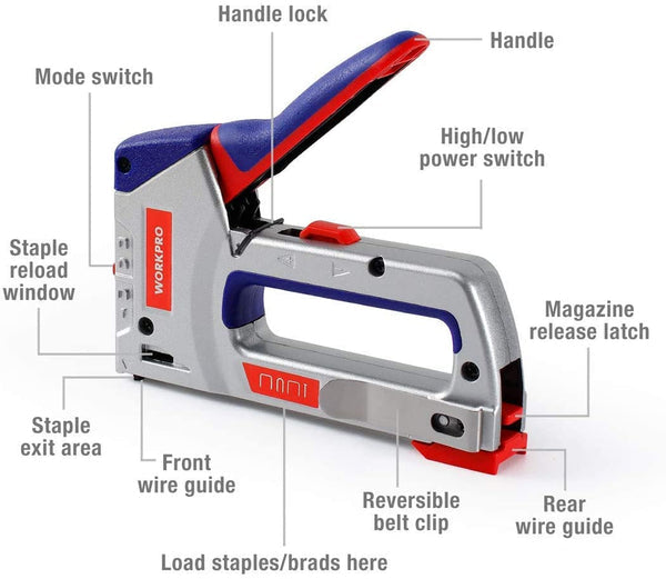 WORKPRO Heavy-Duty 4-in-1 Staple Gun w/ 4000 Staples