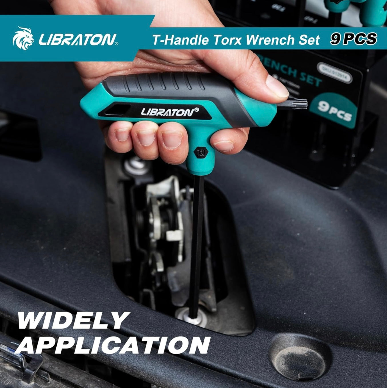 LIBRATON 9PC T-Handle Torx Wrench Set w/ Storage Rack, Two-Tip Design