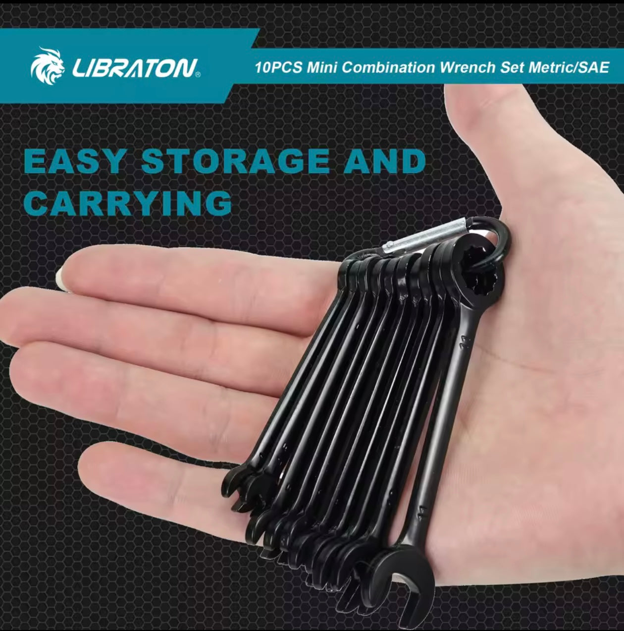 LIBRATON Mini Combination Wrench Set - Metric or SAE