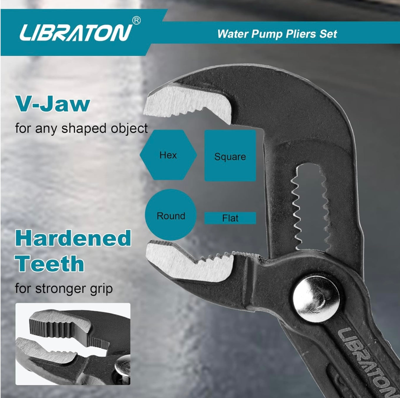 LIBRATON 3PC Groove Joint Pliers Set
