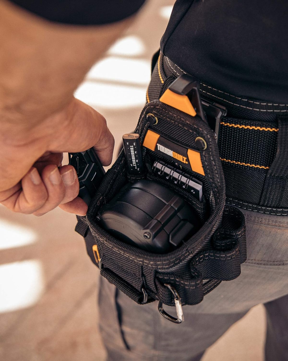 TOUGHBUILT Tape Measure / Utility Knife Pouch + Notebook & Pencil