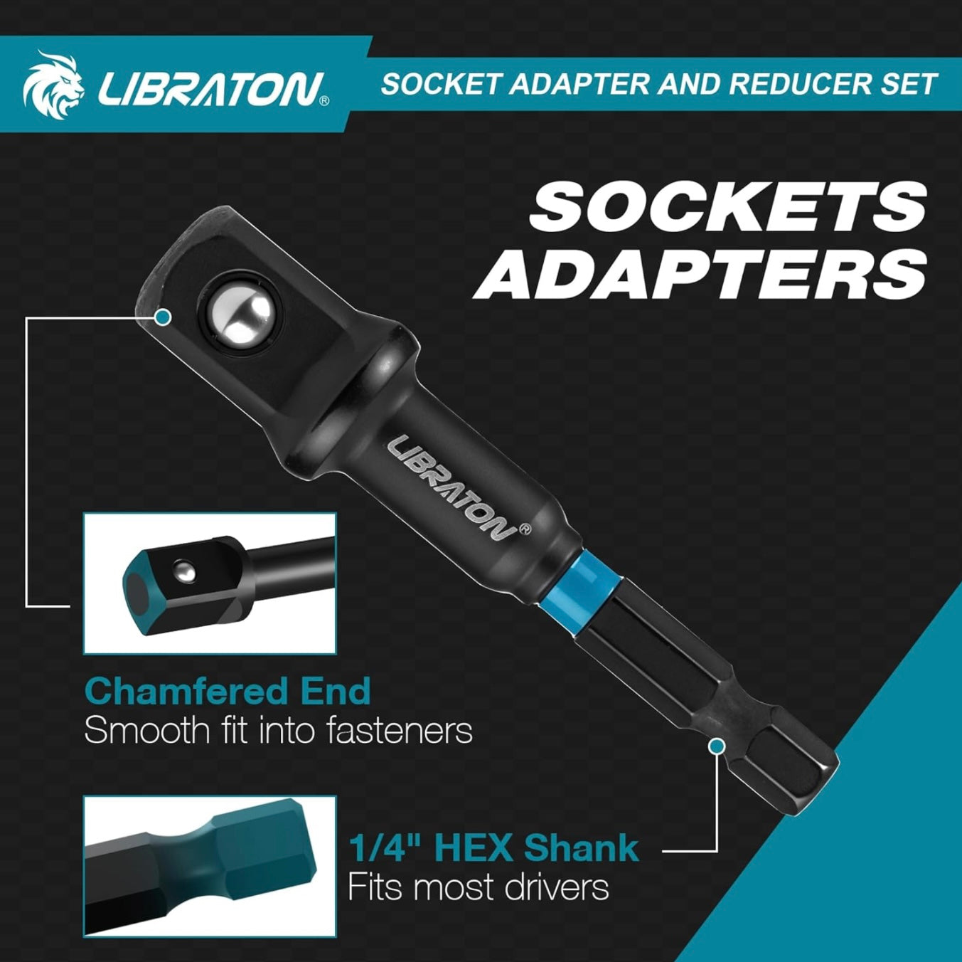 LIBRATON 20PCS Impact Socket Adapter and Reducer Set