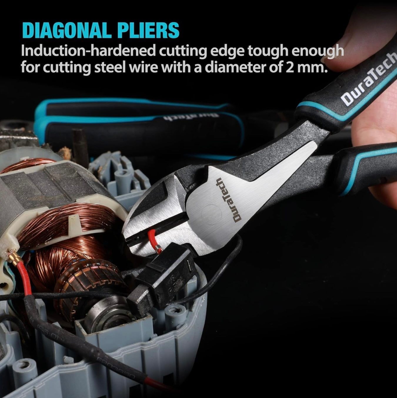 DURATECH 3PC Plier Set, Includes 8” Needle Nose Pliers, 8” Slip Joint Pliers and 7” Diagonal Pliers