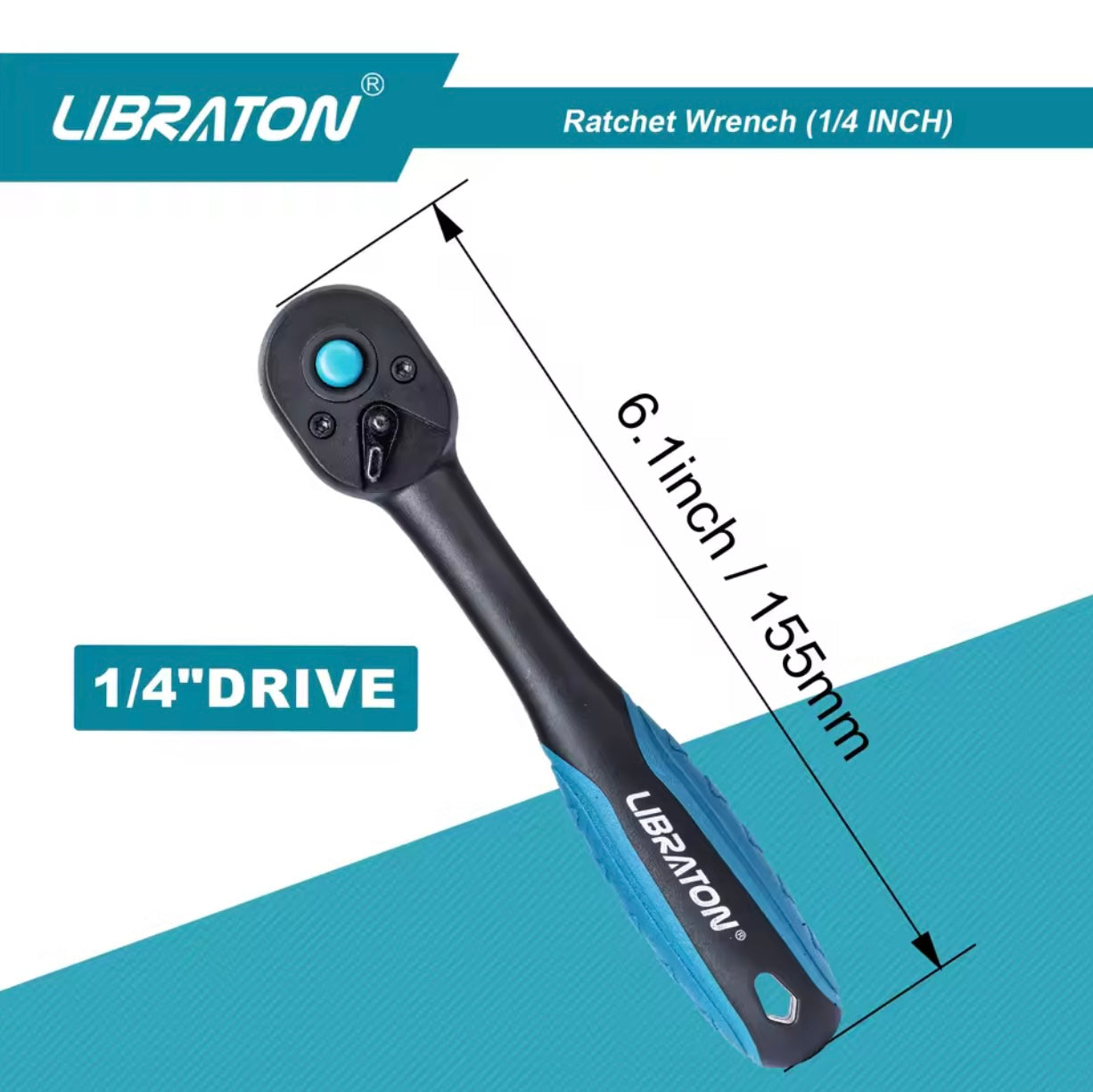 LIBRATON 1/4” Quick-Release Ratchet Wrench w/ Comfort Grip