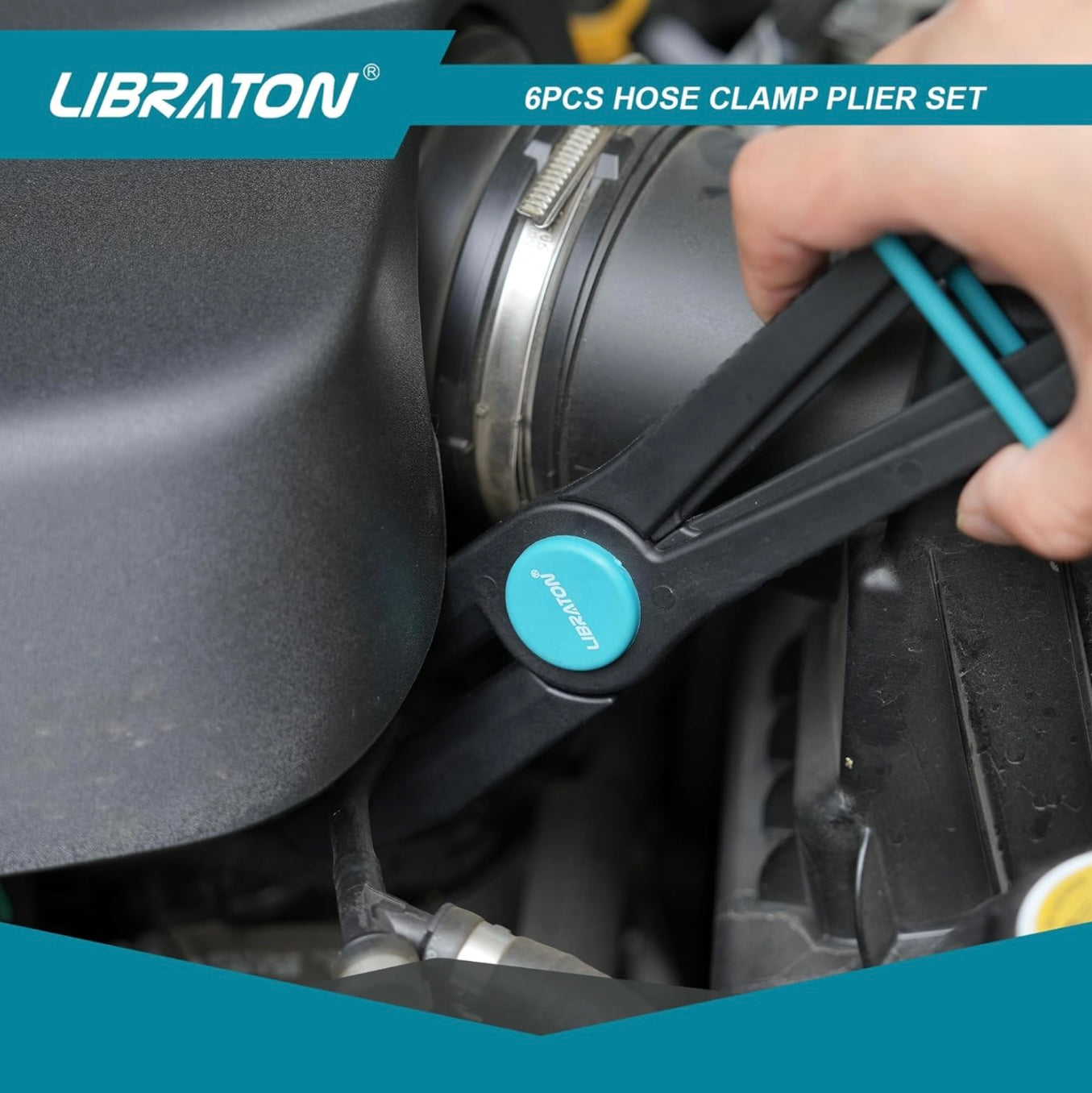 Libraton 6PC Hose Clamp Pliers Set w/ 90-Degree & Straight