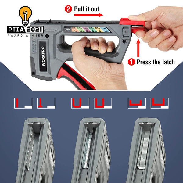 WORKPRO 6-in-1 Staple Gun w/ 4000 Staples