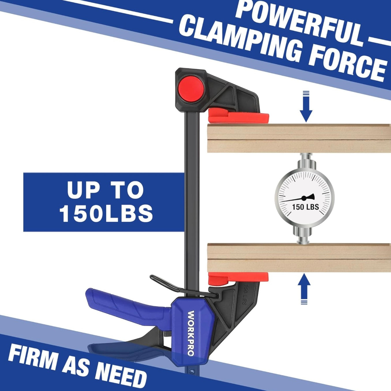 WORKPRO 2PK 6" Quick-Release Bar Clamps w/ 150 LBS Load Limit